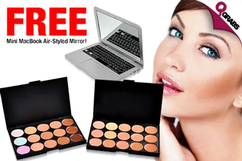 From QR39 Grab a 15-Shade Face Contouring Makeup Palette - Each Comes with a FREE Mini MacBook Air-Styled Mirror! (Up to QR160 Value)